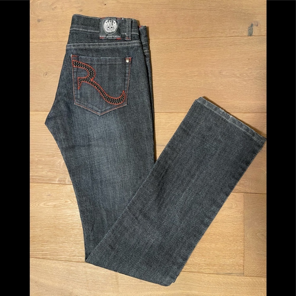 Rock & Republic Dark Blue Straight Leg Jeans